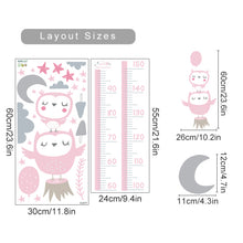 Cargar imagen en el visor de la galería, Calcomanías de vinilo para pared de bebé, dibujos animados, medición de altura, León, hipopótamo, arcoíris, decoración Interior para habitación de niños, regalos
