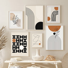 Cargar imagen en el visor de la galería, Pósteres bohemios de línea abstracta de arcoíris y Beige, pintura en lienzo, imágenes artísticas impresas para pared, decoración Interior del dormitorio, sala de estar y hogar
