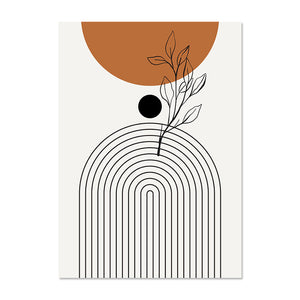 Pósteres bohemios de línea abstracta de arcoíris y Beige, pintura en lienzo, imágenes artísticas impresas para pared, decoración Interior del dormitorio, sala de estar y hogar