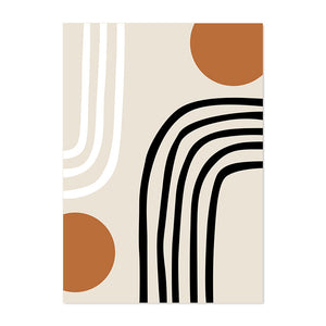 Pósteres bohemios de línea abstracta de arcoíris y Beige, pintura en lienzo, imágenes artísticas impresas para pared, decoración Interior del dormitorio, sala de estar y hogar