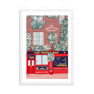 Anime Cartoon City Landscape Poster Prints Morocco Dubai Japan Travel Wall Art Canvas Pictures for Home Decor Interior Paintings