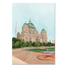 Load image into Gallery viewer, Anime Cartoon City Landscape Poster Prints Morocco Dubai Japan Travel Wall Art Canvas Pictures for Home Decor Interior Paintings

