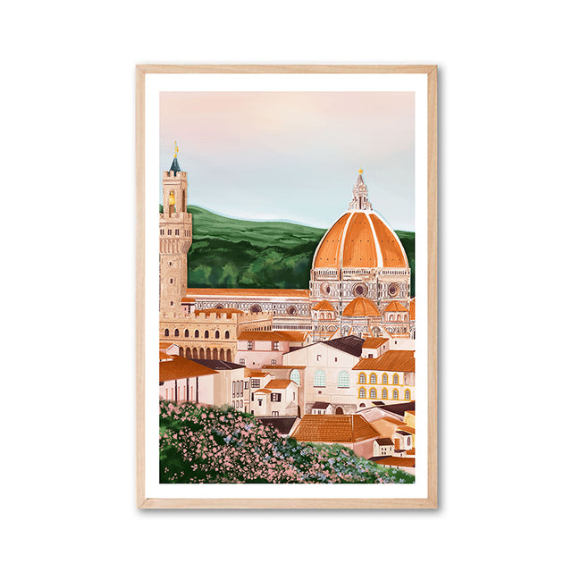 Anime Cartoon City Landscape Poster Prints Morocco Dubai Japan Travel Wall Art Canvas Pictures for Home Decor Interior Paintings